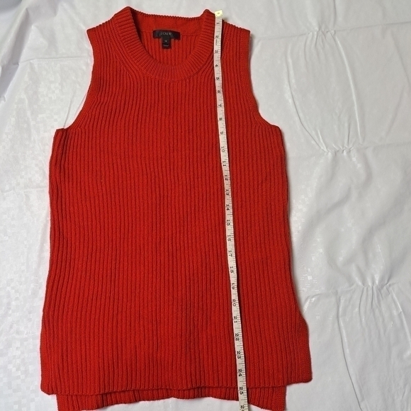 J.CREW red Ribbed Sleeveless Sweater - Picture 9 of 10